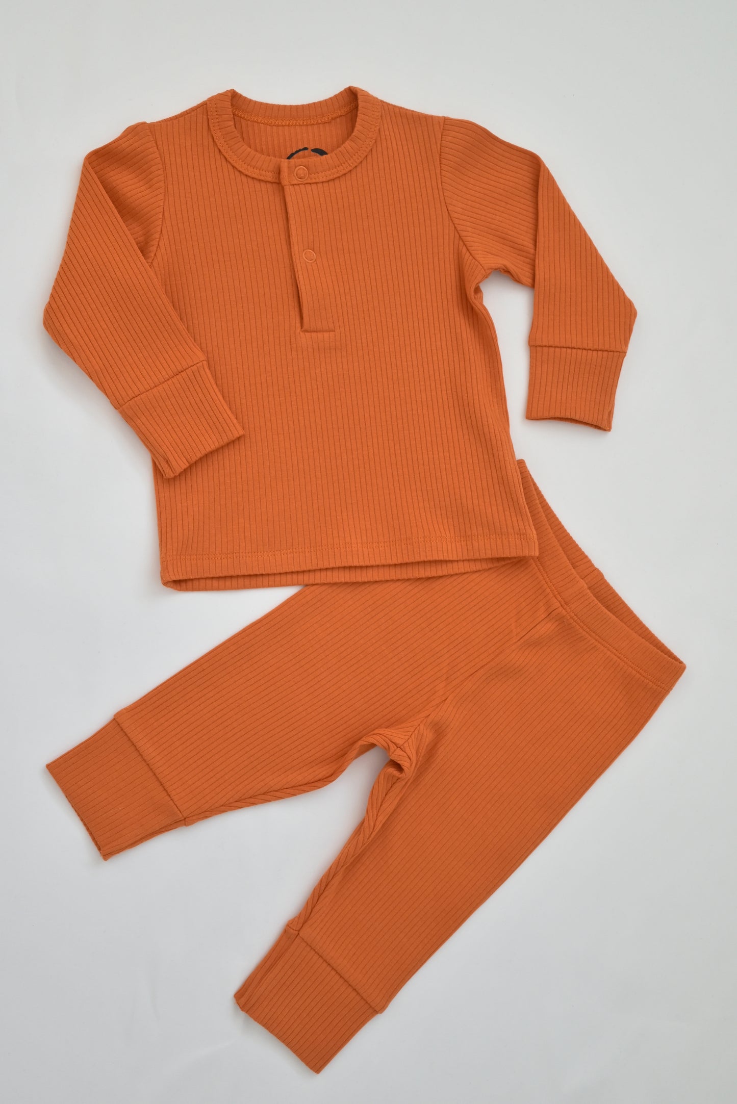 Burnt Orange Ribbed Pyjamas