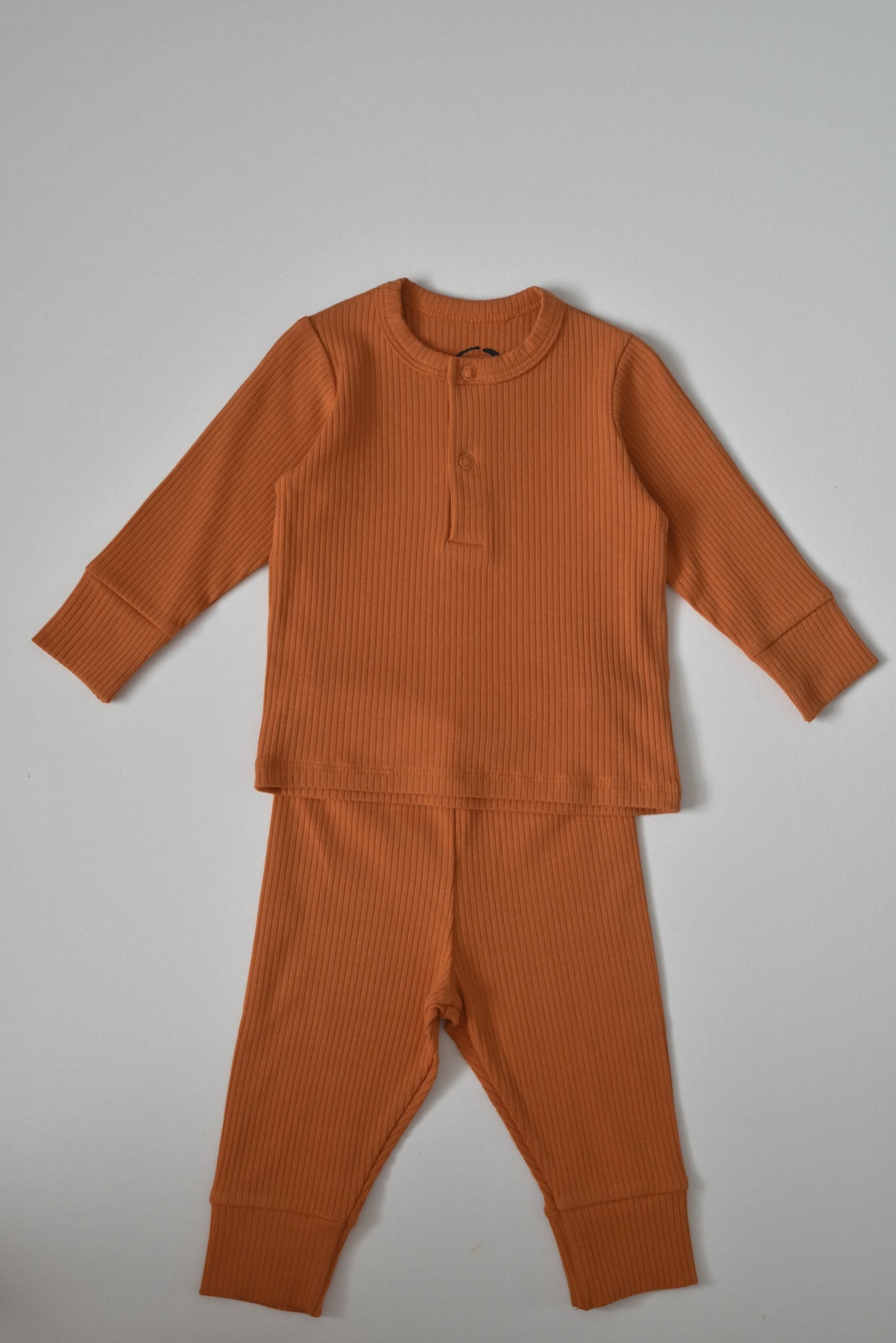 Burnt Orange Ribbed Pyjamas